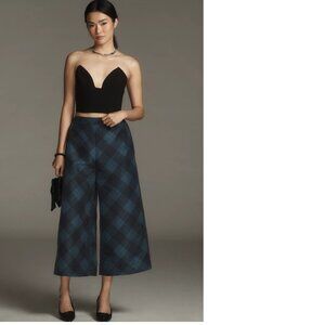 Anthropologie Maeve Taffeta Printed Cropped Wide-Leg Pants size XS new with tag